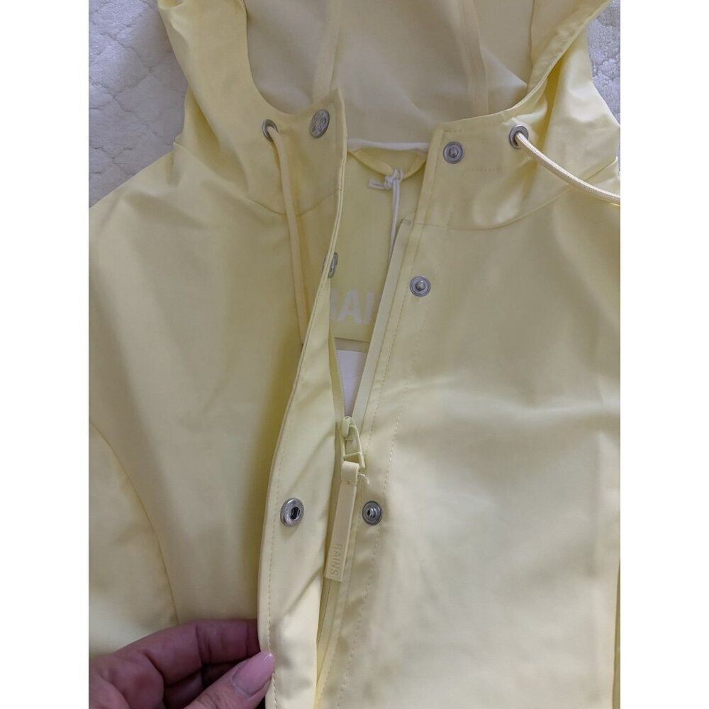 RAINS Curve Women’s Yellow Zip And Snap Closure Jacket Size Small NWT - Picture 5 of 13